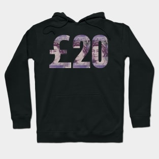 £20 British Pound Sterling Banknote Note Bill Purple Paper Money Hoodie